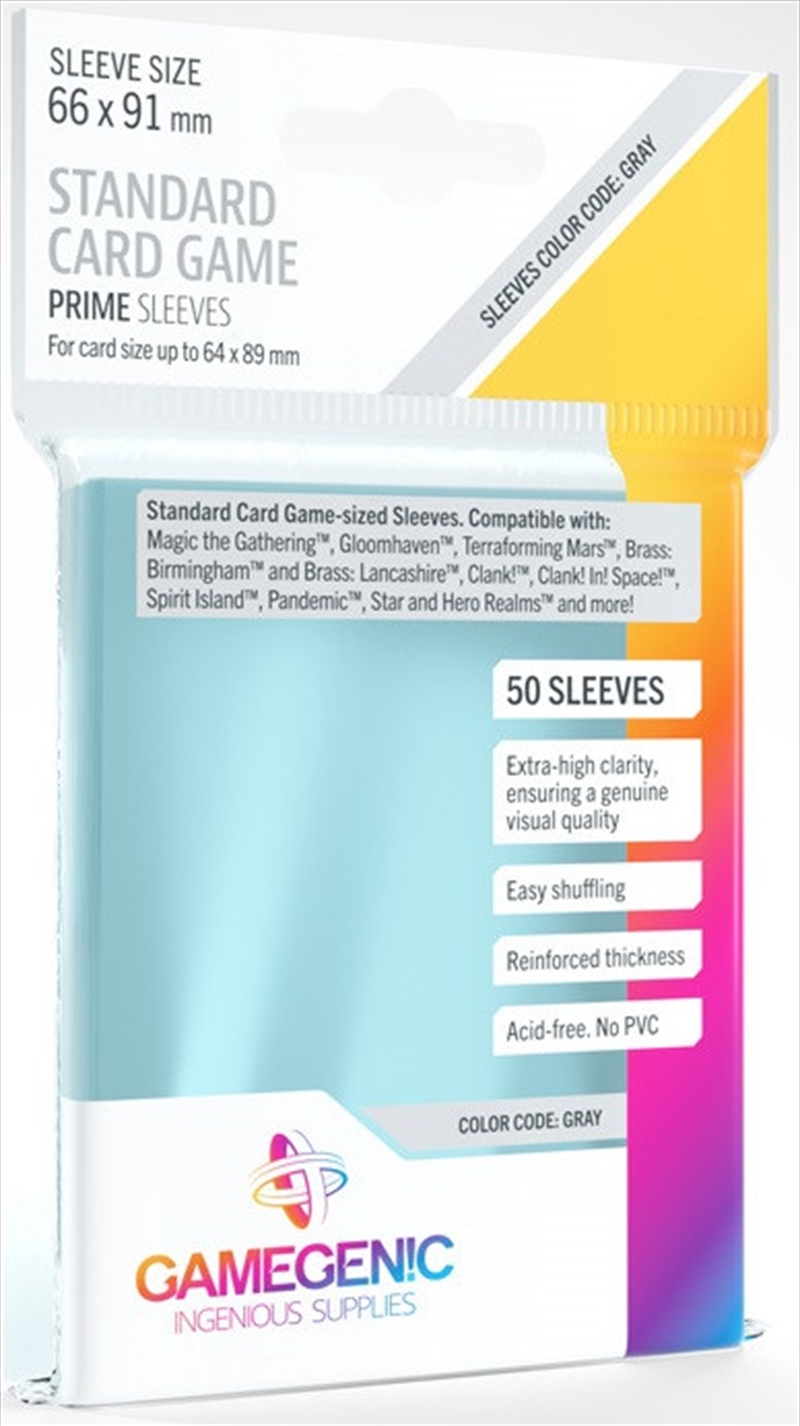 Gamegenic Prime Board Game Sleeves - Size Code Gray - Standard Size (66Mm X 91Mm) (50 Sleeves Per Pa/Product Detail/Games Accessories