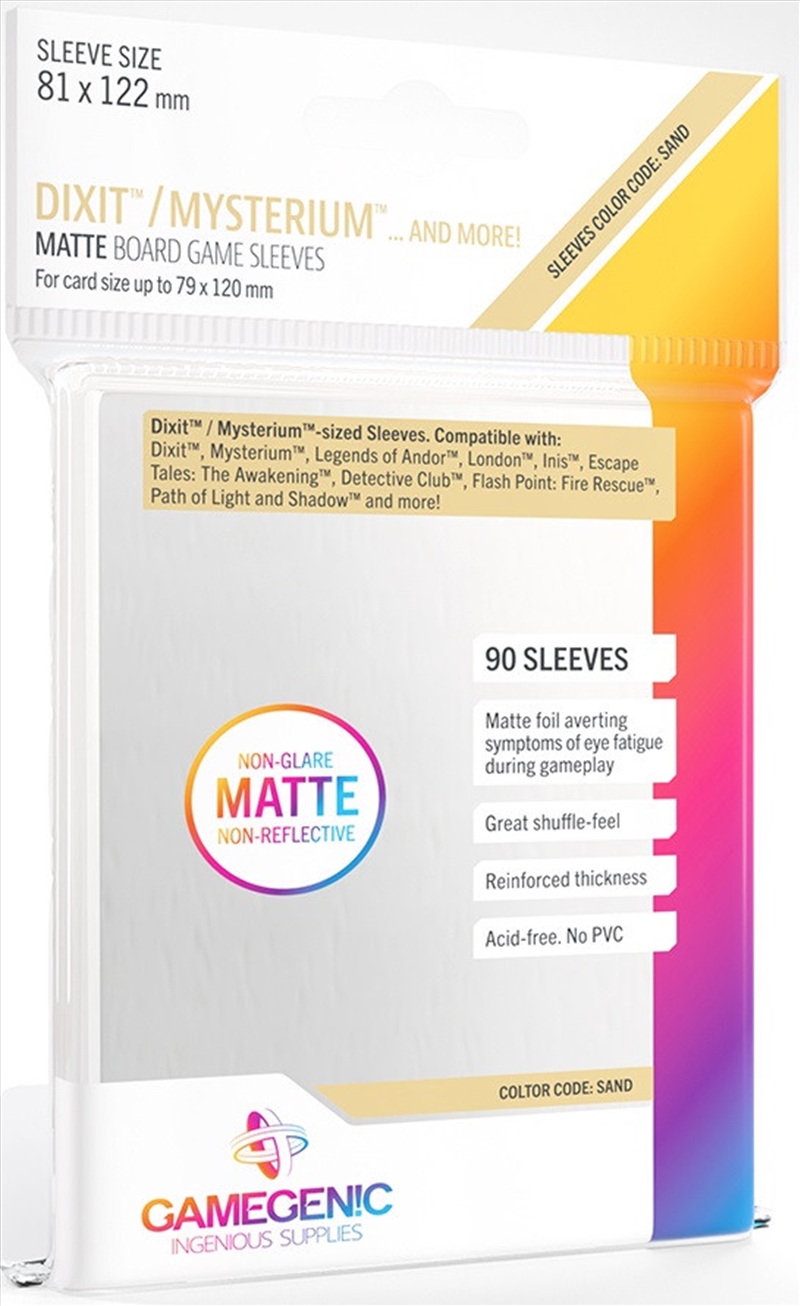 Gamegenic Matte Board Game Sleeves - Size Code Sand - Dixit/Mysterium (81Mm X 122Mm) (90 Sleeves Per/Product Detail/Games Accessories