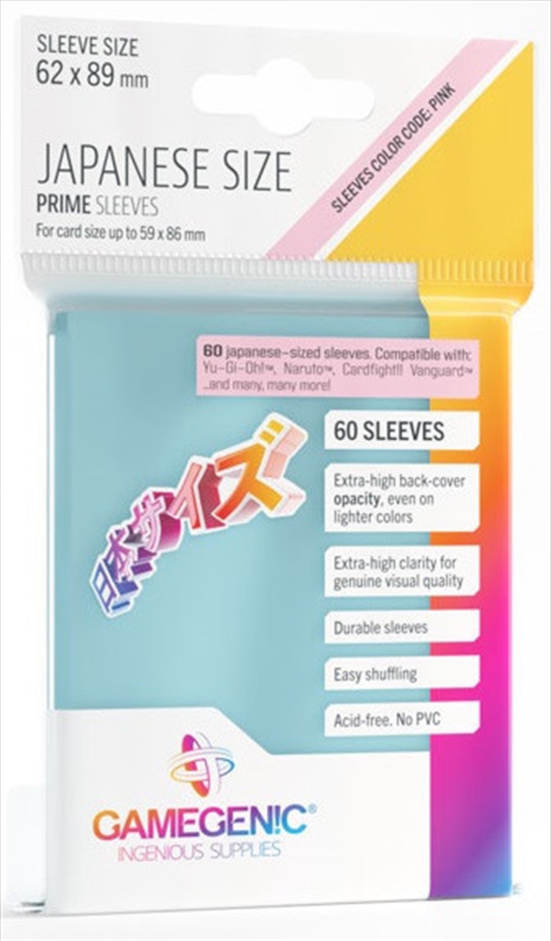 Gamegenic Prime Japanese Sized Sleeves - Size Code Pink - Sleeve Colour Clear (62Mm X 89Mm) (60 Slee/Product Detail/Games Accessories
