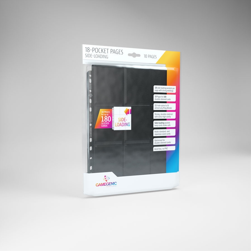 Gamegenic Sideloading 18 Pocket Pages 10 Pcs Pack Black/Product Detail/Games Accessories