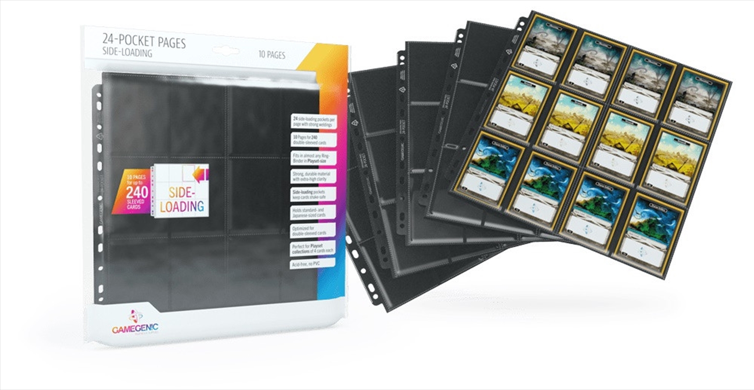 Gamegenic 24 Pocket Sideloading Pages 10Pcs Pack Black/Product Detail/Games Accessories