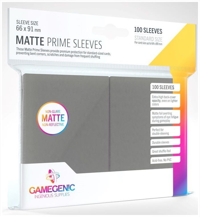 Gamegenic Matte Prime Card Sleeves Dark Gray (66Mm X 91Mm) (100 Sleeves Per Pack)/Product Detail/Games Accessories