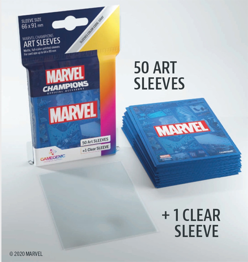 Gamegenic Marvel Champions Art Sleeves - Marvel Blue (66Mm X 91Mm) (50 Sleeves)/Product Detail/Games Accessories