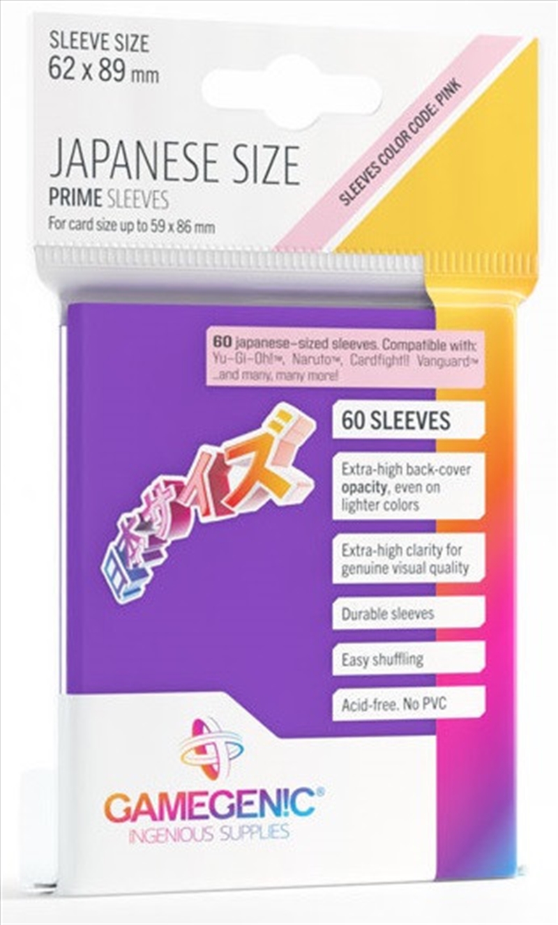 Gamegenic Prime Japanese Sized Sleeves - Size Code Pink - Sleeve Colour Purple (62Mm X 89Mm) (60 Sle/Product Detail/Games Accessories