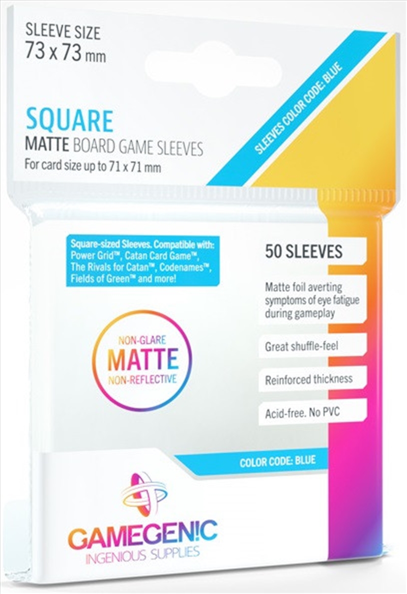 Gamegenic Matte Board Game Sleeves - Size Code Blue - Square Sized (73Mm X 73Mm) (50 Sleeves Per Pac/Product Detail/Games Accessories