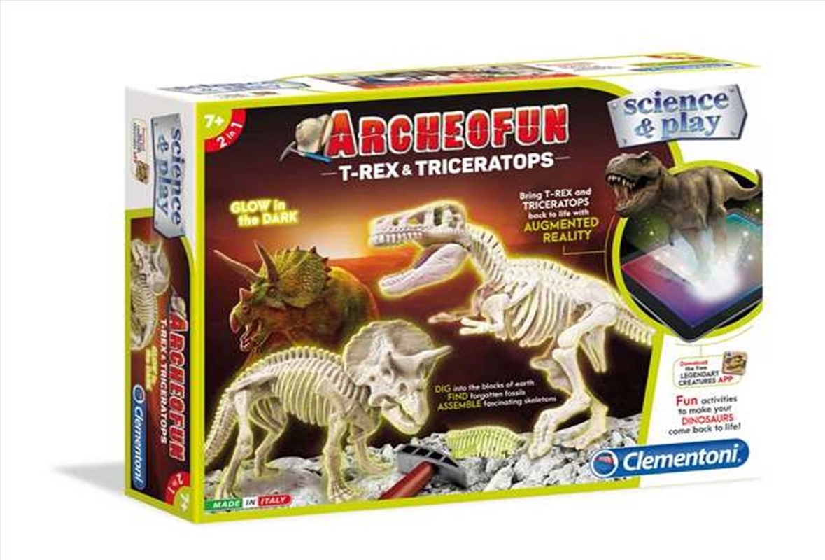 Clementoni Science & Play Archeogiocando Skeleton T-Rex & Triceratop Dig Kit/Product Detail/Arts & Craft