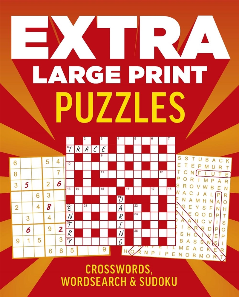 Extra Large Print Puzzles (Red And Orange Cover)/Product Detail/Adults Activity Books