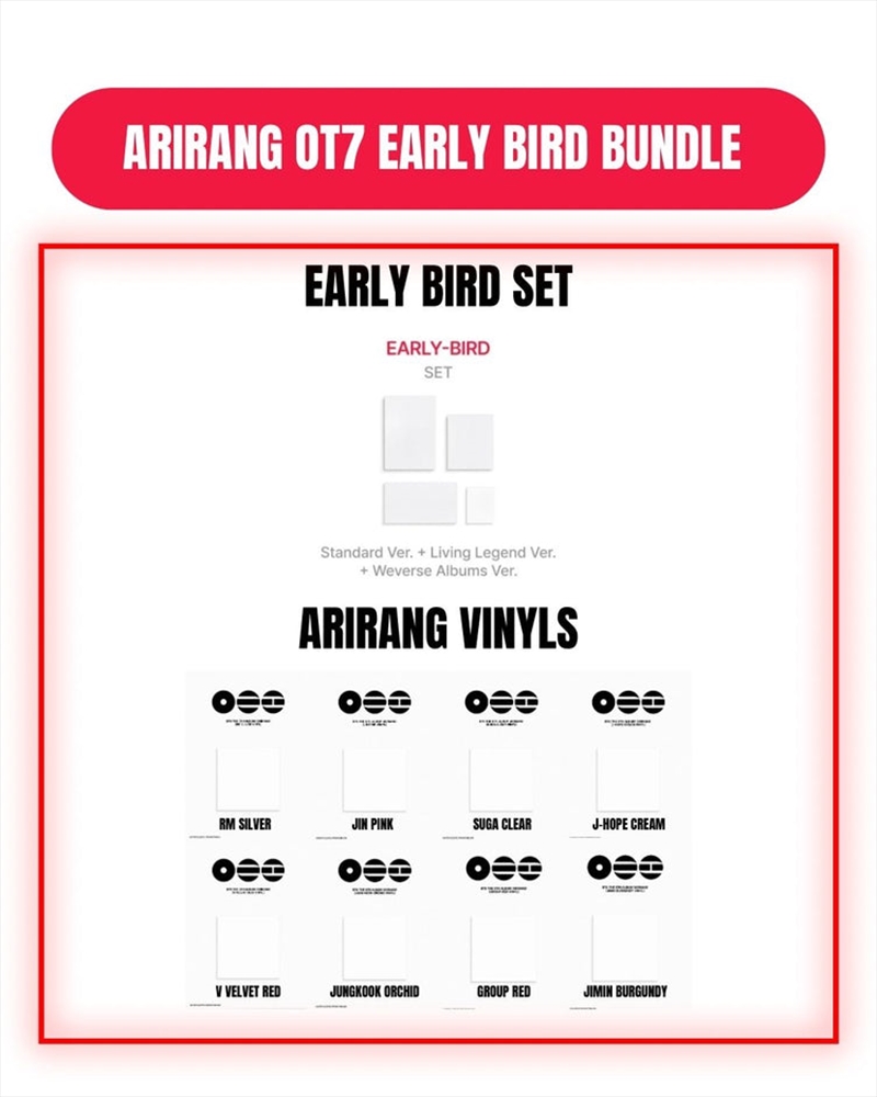 Bts - Arirang 5th Album Weverse Shop Come Back Bundle (4 Albums + 8 Vinyls)/Product Detail/World