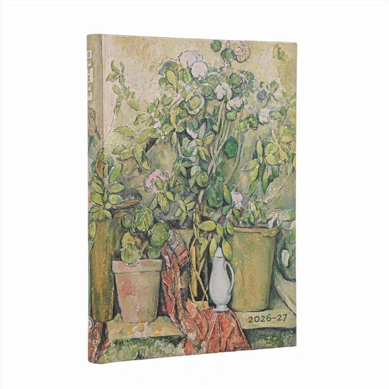 2027 Cezanne S Terracotta Pots And Flowers Midi 18-Month Hardcover Dayplanner Elastic Band Closure H/Product Detail/Stationery