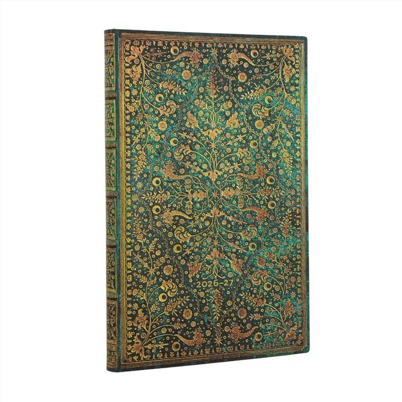 2027 Emerald Flower Nature S Grace Maxi 18-Month Softcover Dayplanner Elastic Band Closure Vertical/Product Detail/Stationery