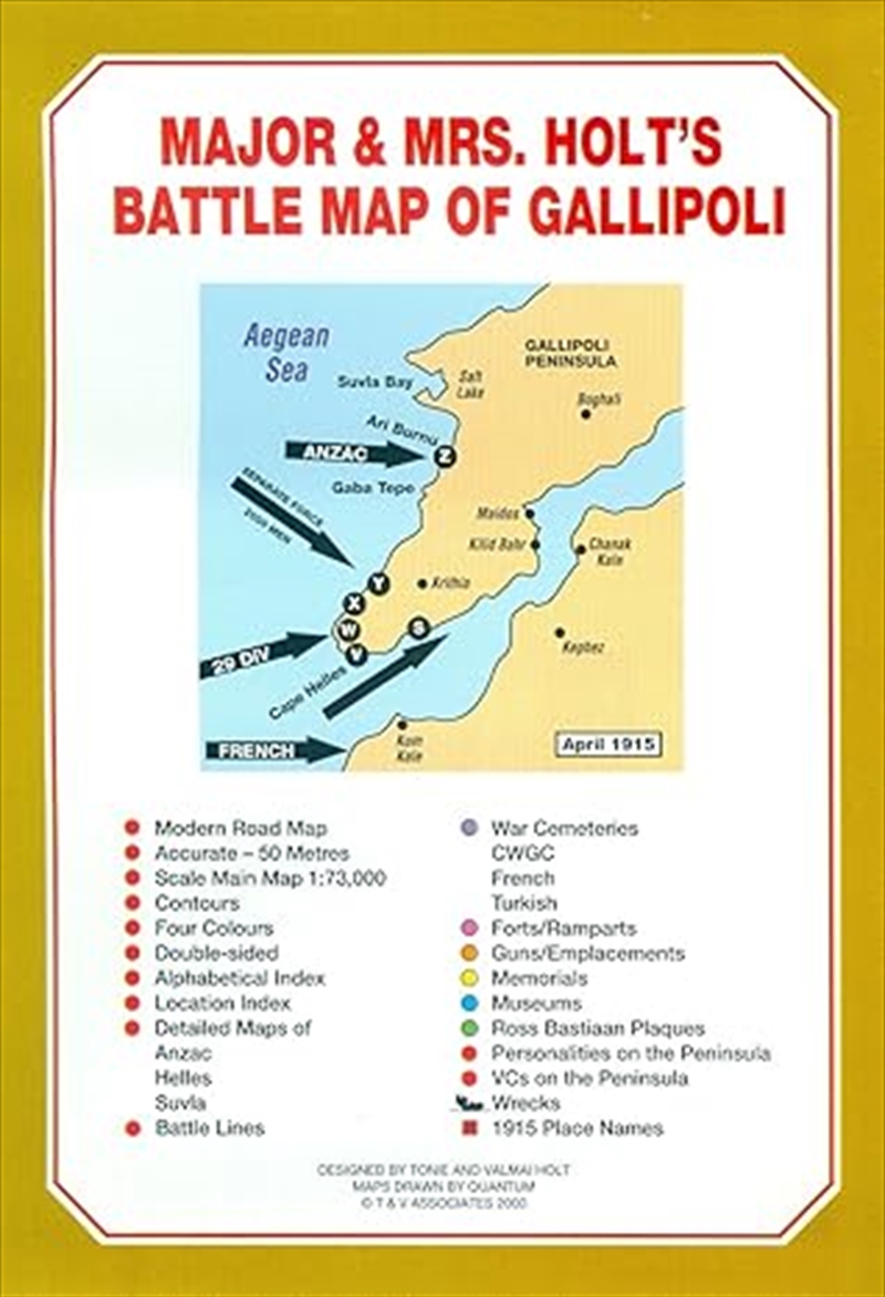 Major & Mrs Holt's Battle Map Of Gallipoli (Map)/Product Detail/History