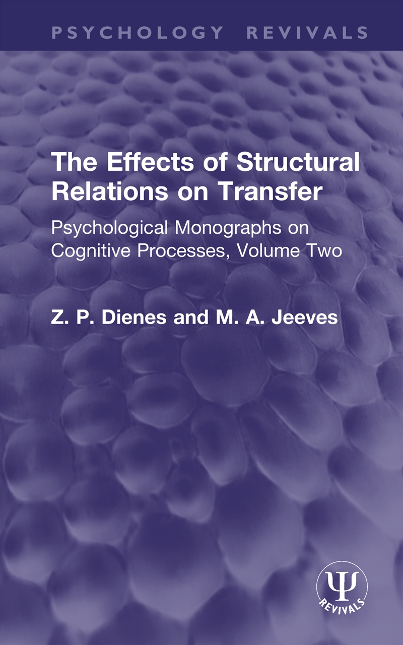 The Effects of Structural Relations on Transfer/Product Detail/Psychology