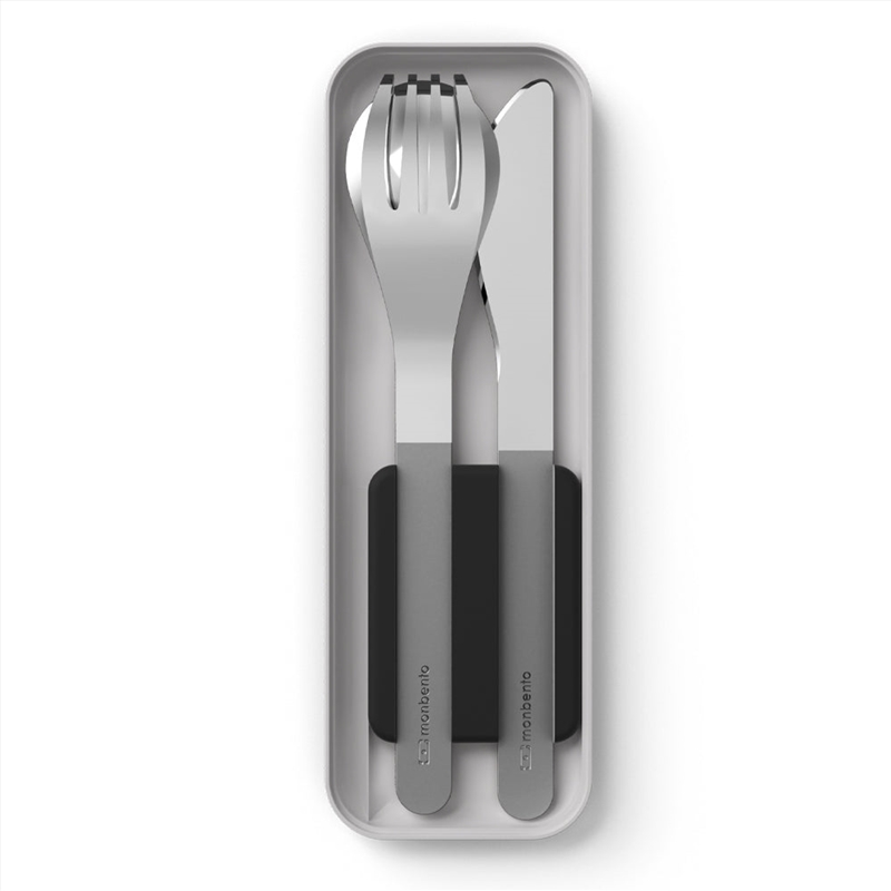 Monbento Mb Slim Box Stainless Steel Cutlery Set - Trio Knife - Black/Product Detail/Diningware