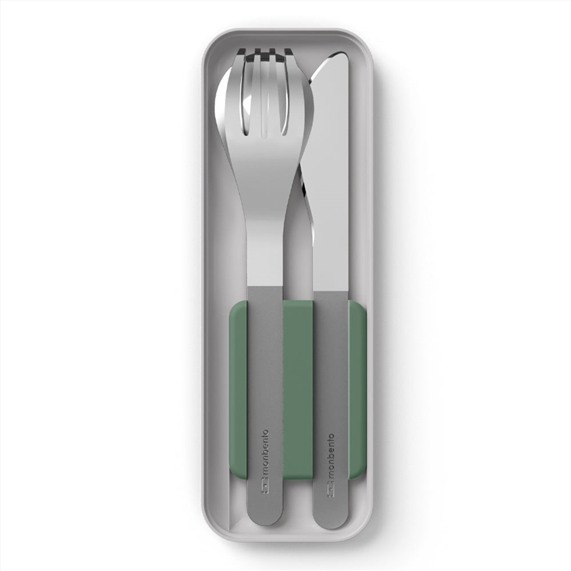 Monbento Mb Slim Box - Trio Knife - Green Natural/Product Detail/Diningware