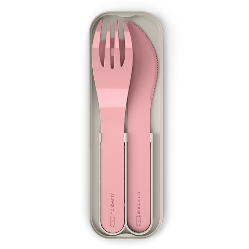 Monbento Mb Pocket Plastic Cutlery Set - Colour Pink Blush/Product Detail/Diningware