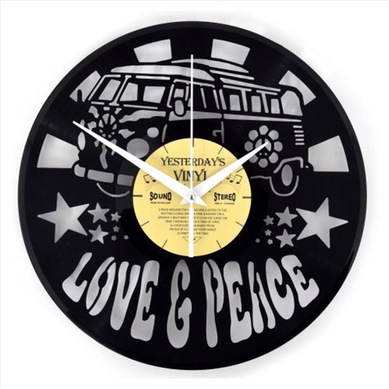 Yesterday's Vinyl Wall Clock Love & Peace 30cm/Product Detail/Clocks