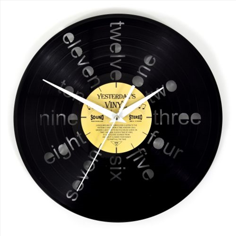 Yesterday's Vinyl Wall Clock Written Numbers 30cm/Product Detail/Clocks