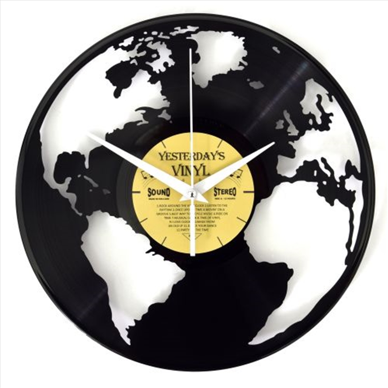 Yesterday's Vinyl Wall Clock World Globe 30cm/Product Detail/Clocks