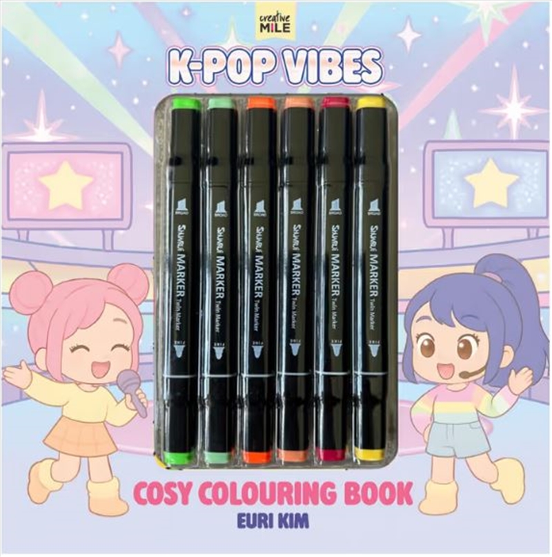 K Pop Vibes Cosy Colouring Book & Markers/Product Detail/Kids Colouring