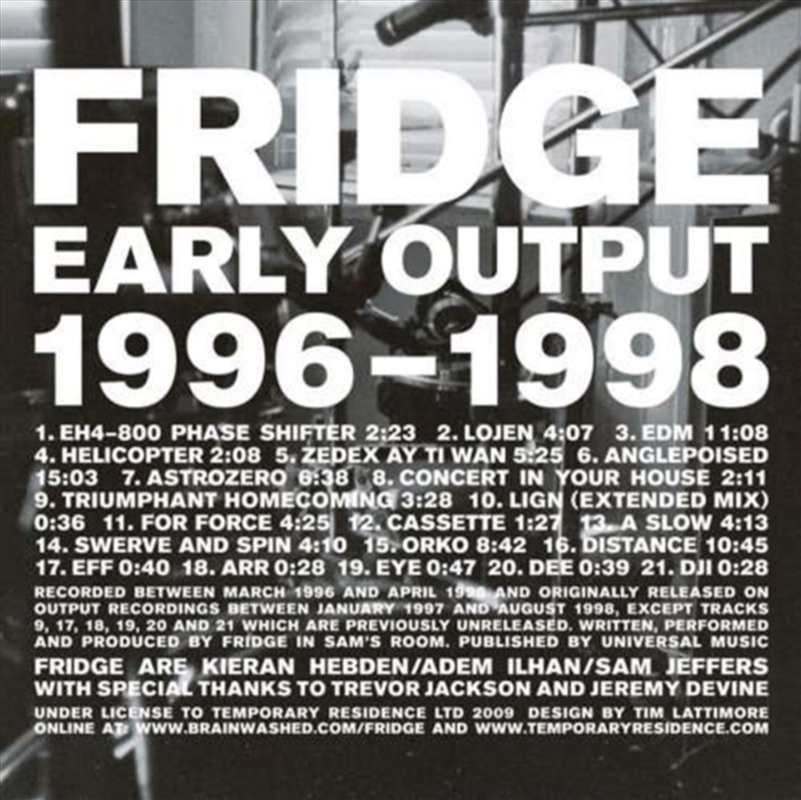 Early Output 1996-1998/Product Detail/Rock/Pop