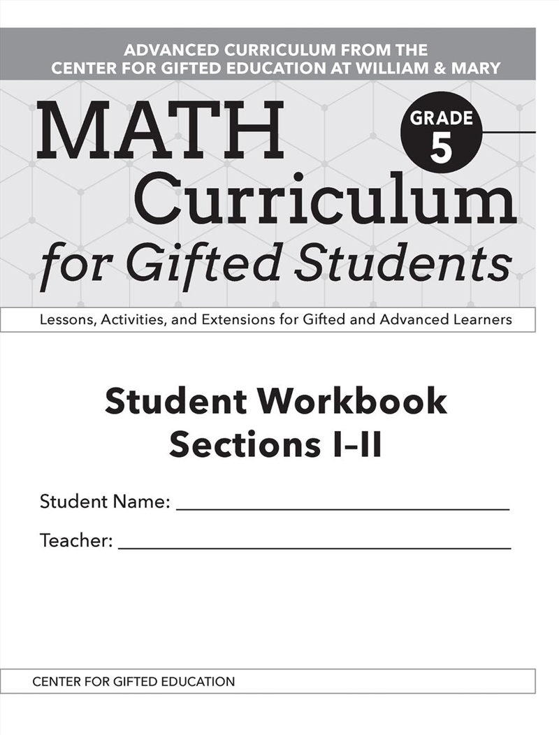 Math Curriculum for Gifted Students/Product Detail/Teaching
