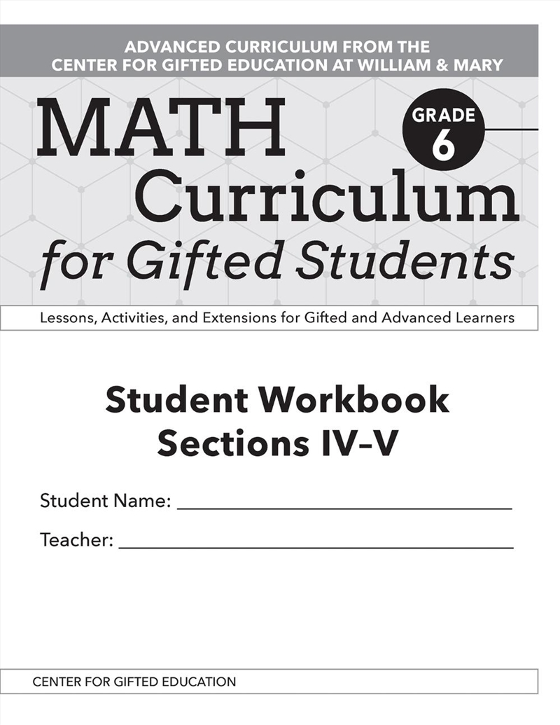 Math Curriculum for Gifted Students/Product Detail/Teaching
