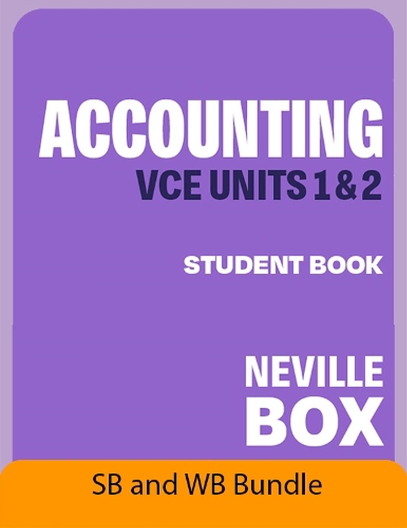 VCE Accounting Units 1&2 7e SB+WB Bundle/Product Detail/Accounting & Finance