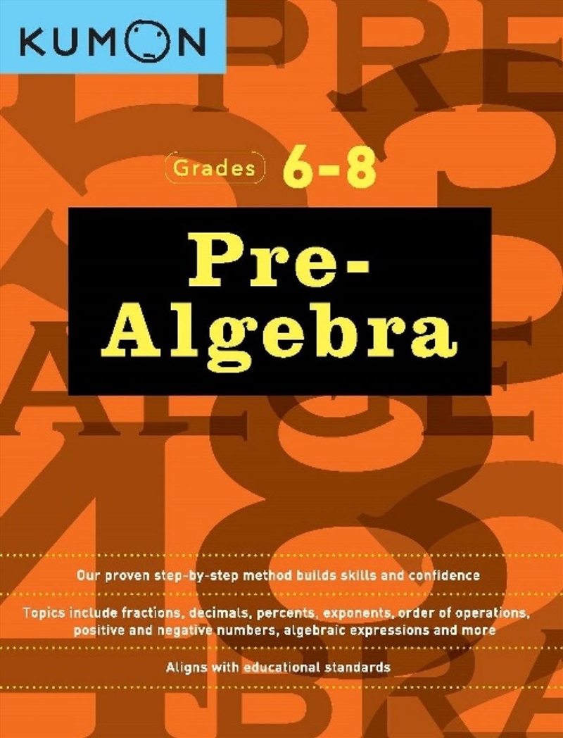 Pre-Algebra Workbook Grades 6-8/Product Detail/Maths
