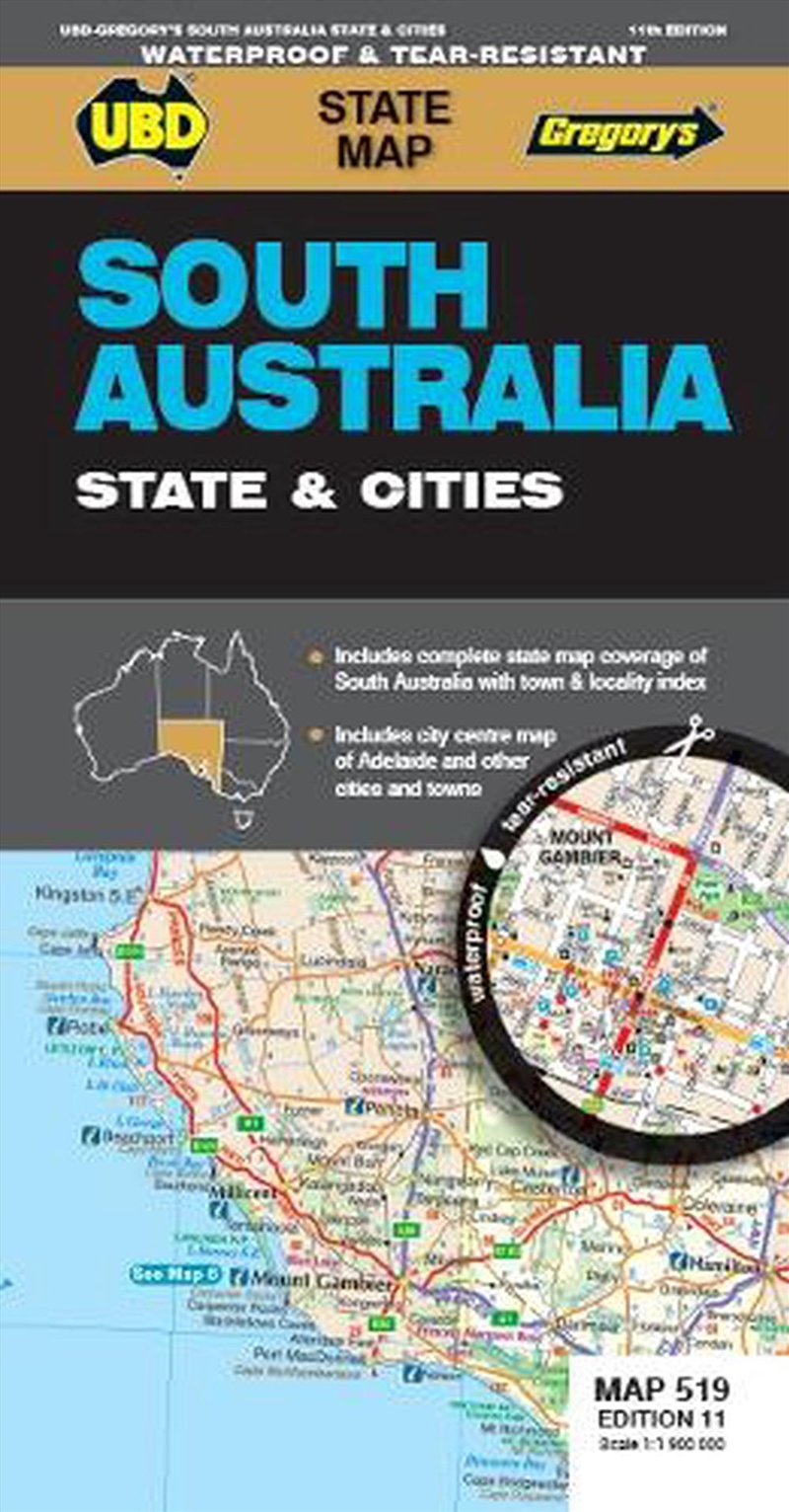 South Australia State & Cities Map 519 11th ed waterproof/Product Detail/Travel & Holidays