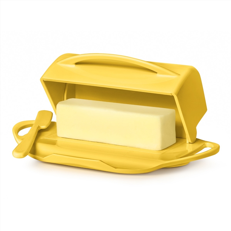 Butterie Flip-Top Butter Dish with Matching Spreader - Yellow 23x14x8cm/Product Detail/Diningware