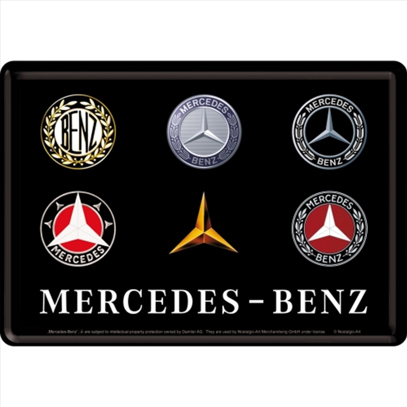 Nostalgic-Art Metal Card Mercedes-Benz Logo Evolution 10x14x0.3cm/Product Detail/Greeting Cards