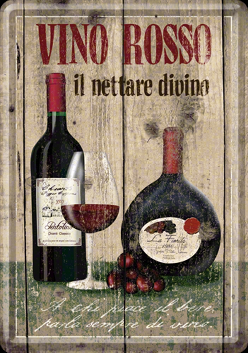 Nostalgic-Art Metal Card Vino Rosso 10x14x0.3cm/Product Detail/Greeting Cards