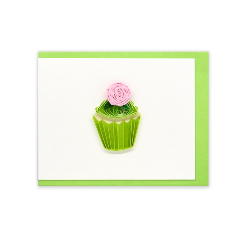 Quilled Mini Greeting Card Rose Cupcake 8.5x6.4cm/Product Detail/Greeting Cards