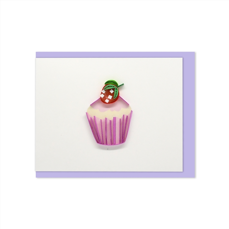 Quilled Mini Greeting Card Strawberry Cupcake 8.5x6.4cm/Product Detail/Greeting Cards