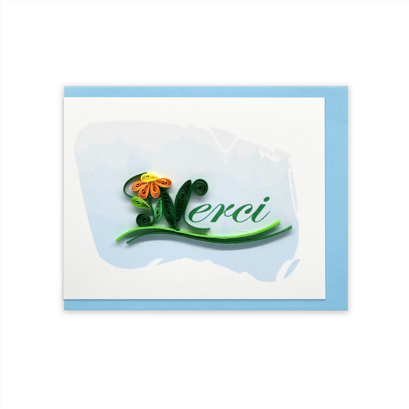 Quilled Mini Greeting Card Merci 8.5x6.4cm/Product Detail/Greeting Cards