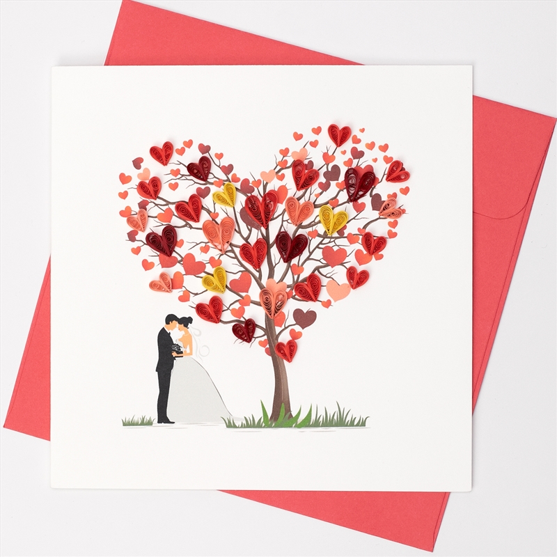 Quilled Greeting Card Wedding - Heart Tree 15x15cm/Product Detail/Greeting Cards