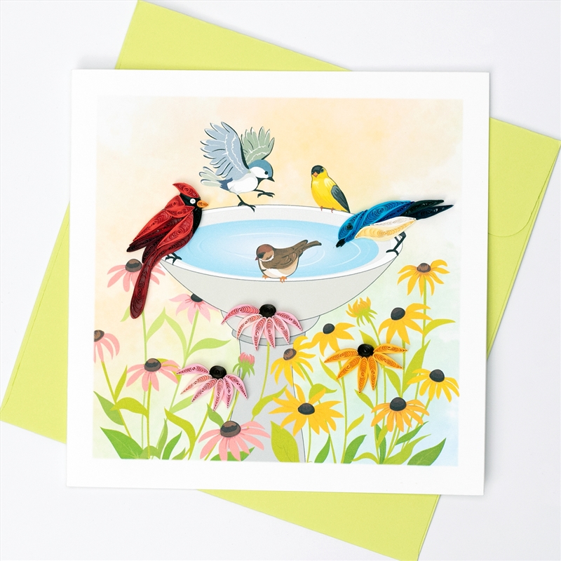 Quilled Greeting Card Bird Bath 15x15cm/Product Detail/Greeting Cards