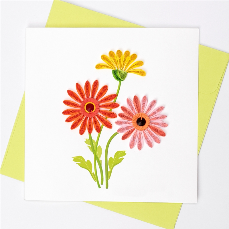 Quilled Greeting Card Gerberas 15x15cm/Product Detail/Greeting Cards