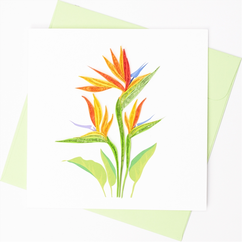 Quilled Greeting Card Bird of Paradise Flower 15x15cm/Product Detail/Greeting Cards
