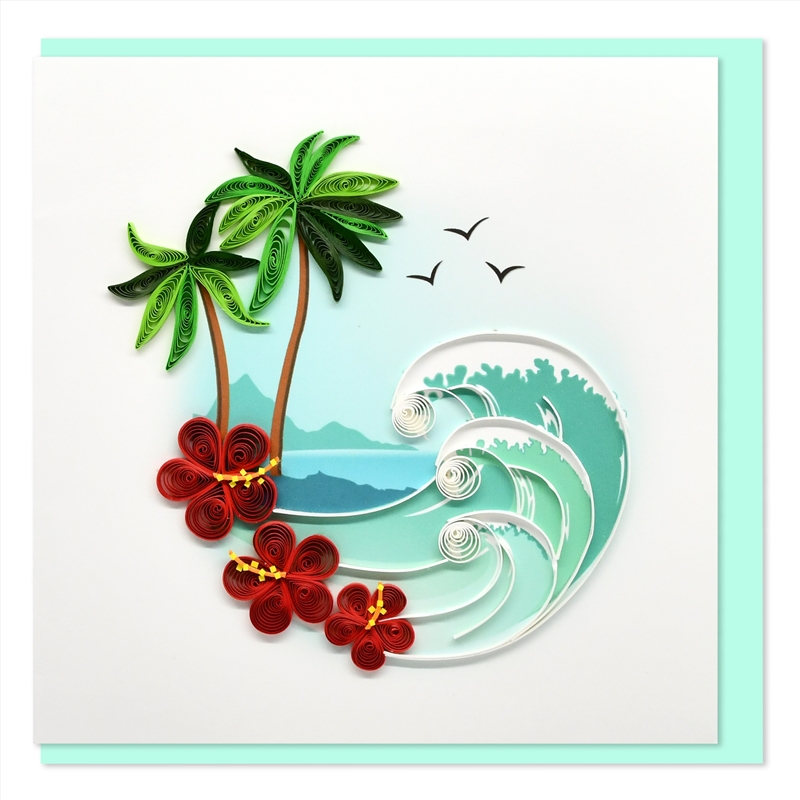 Quilled Greeting Card Beach Wave 15x15cm/Product Detail/Greeting Cards
