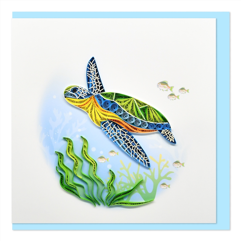 Quilled Greeting Card Green Sea Turtle 15x15cm/Product Detail/Greeting Cards