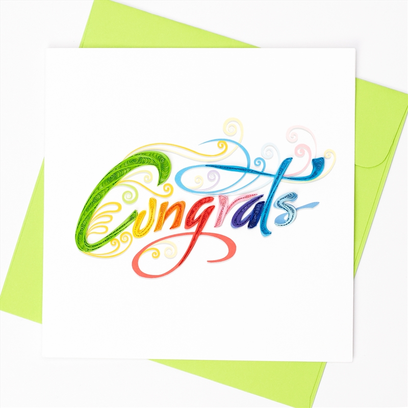 Quilled Greeting Card Congrats 15x15cm/Product Detail/Greeting Cards