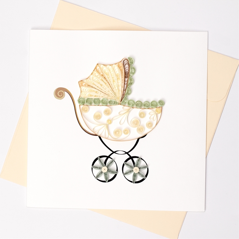 Quilled Greeting Card Pram 15x15cm/Product Detail/Greeting Cards