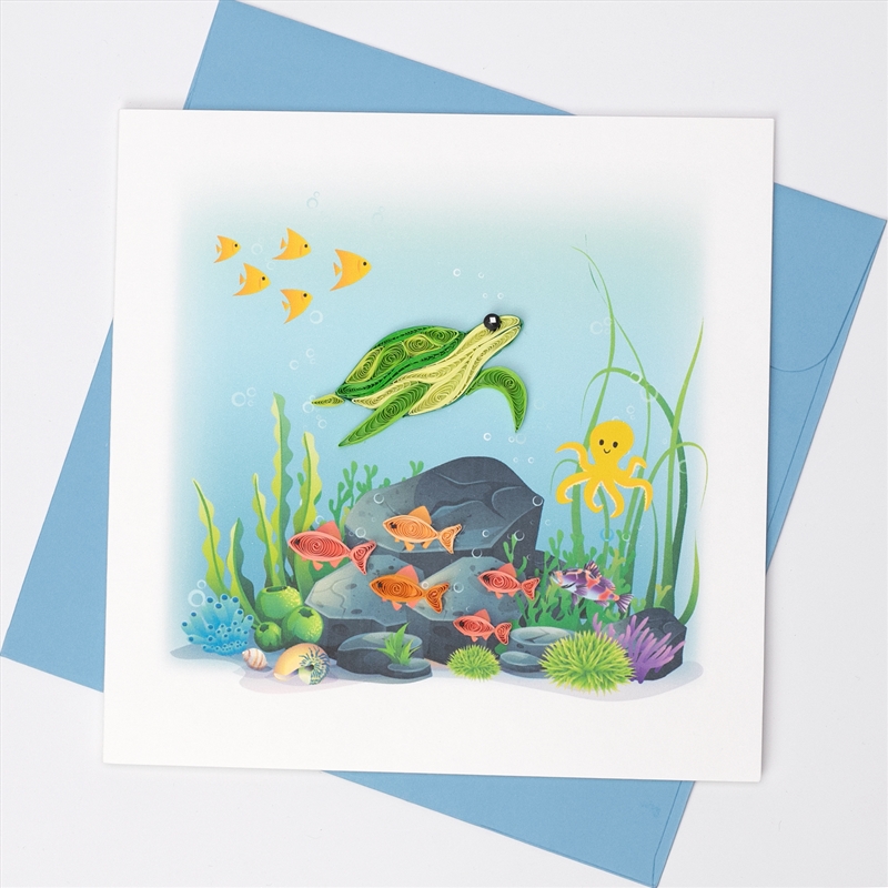 Quilled Greeting Card Sea Turtle and Fish 15x15cm/Product Detail/Greeting Cards