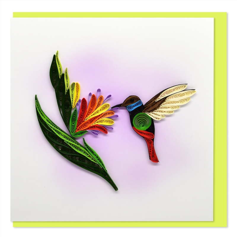 Quilled Greeting Card Hummingbird, Honeyeater 15x15cm/Product Detail/Greeting Cards