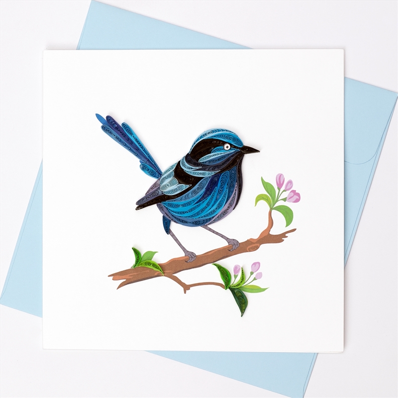 Quilled Greeting Card Western Australian Blue Wren 15x15cm/Product Detail/Greeting Cards
