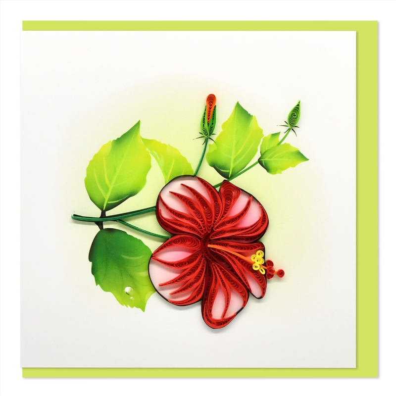 Quilled Greeting Card Hibiscus 15x15cm/Product Detail/Greeting Cards