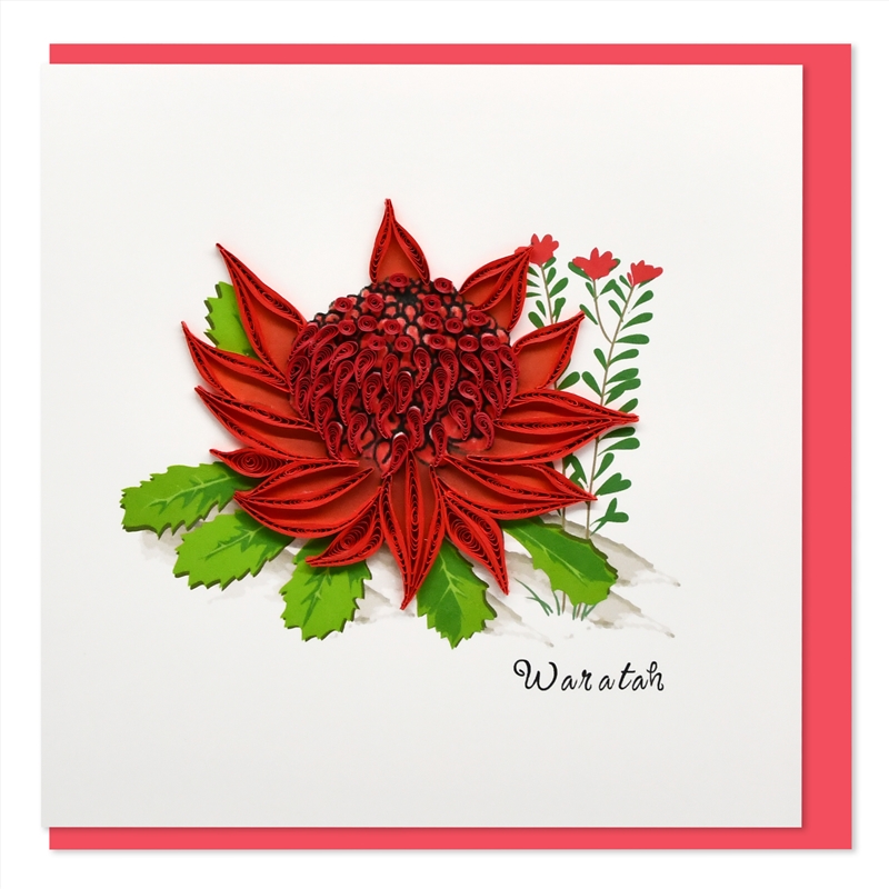 Quilled Greeting Card Waratah Flower 15x15cm/Product Detail/Greeting Cards