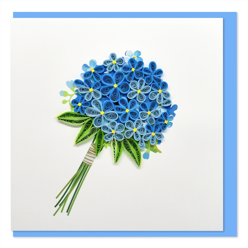 Quilled Greeting Card Blue Hydrangea Bunch 15x15cm/Product Detail/Greeting Cards