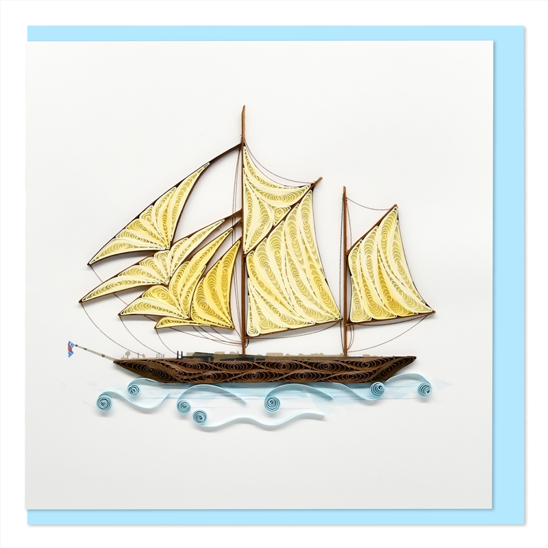 Quilled Greeting Card Sailing Ship 15x15cm/Product Detail/Greeting Cards